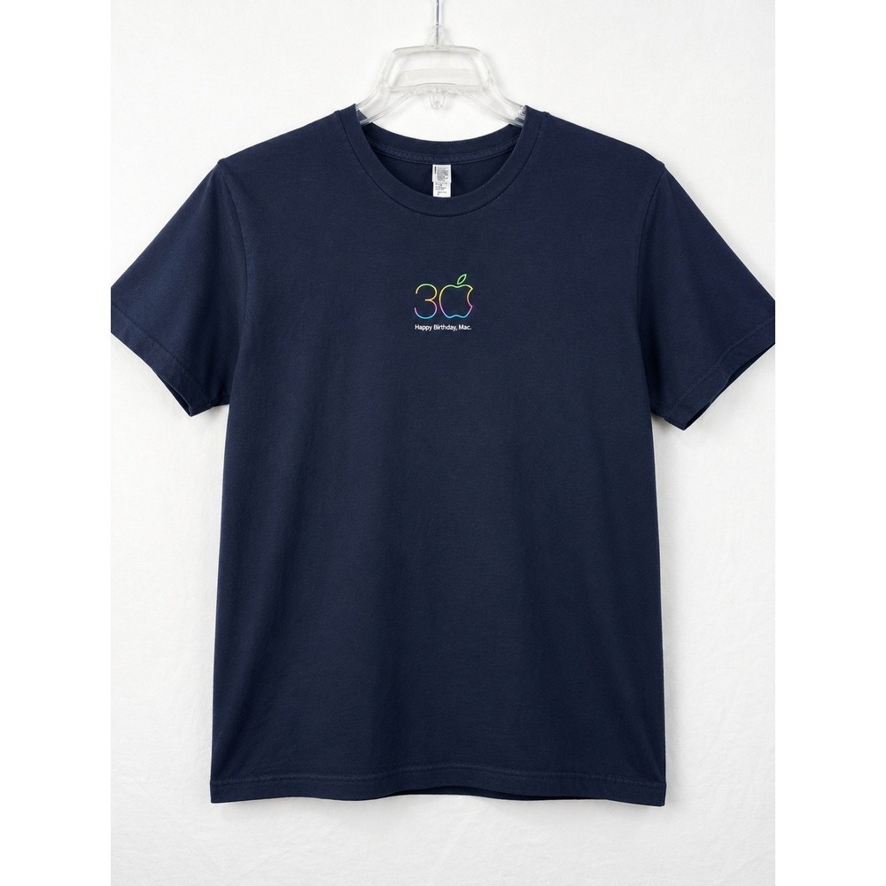 American Apparel Apple Happy Birthday Mac 30th Anniversary Tee Black Large USA